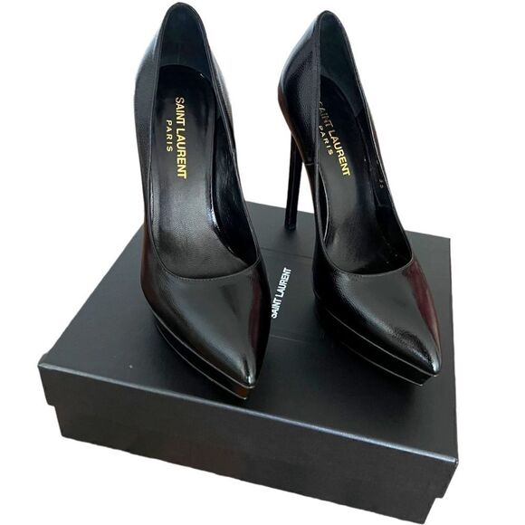SAINT LAUREN Paris ‘Janis’ Platform Pumps  Size 35 IT. - Picture 1 of 8
